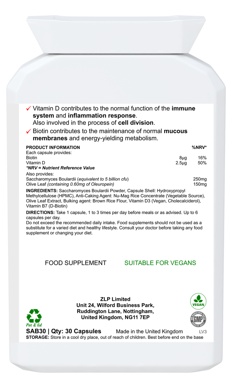 Saccharomyces + Olive leaf Synergy